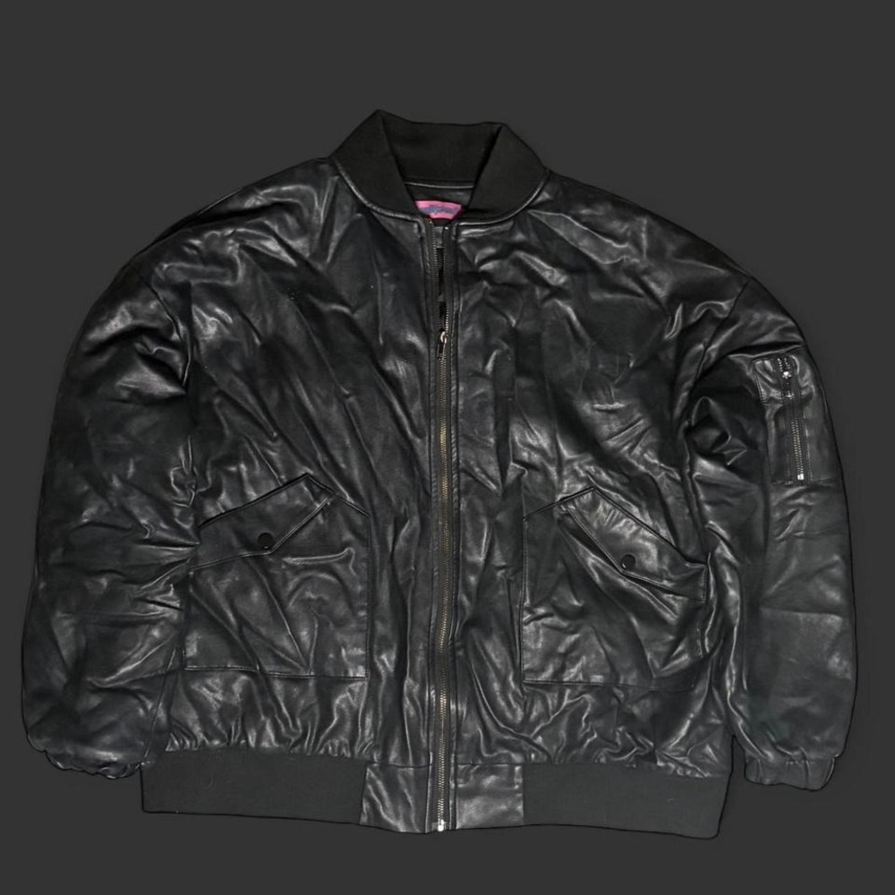 Edikted oversized leather black jacket SIZE M WOMEN